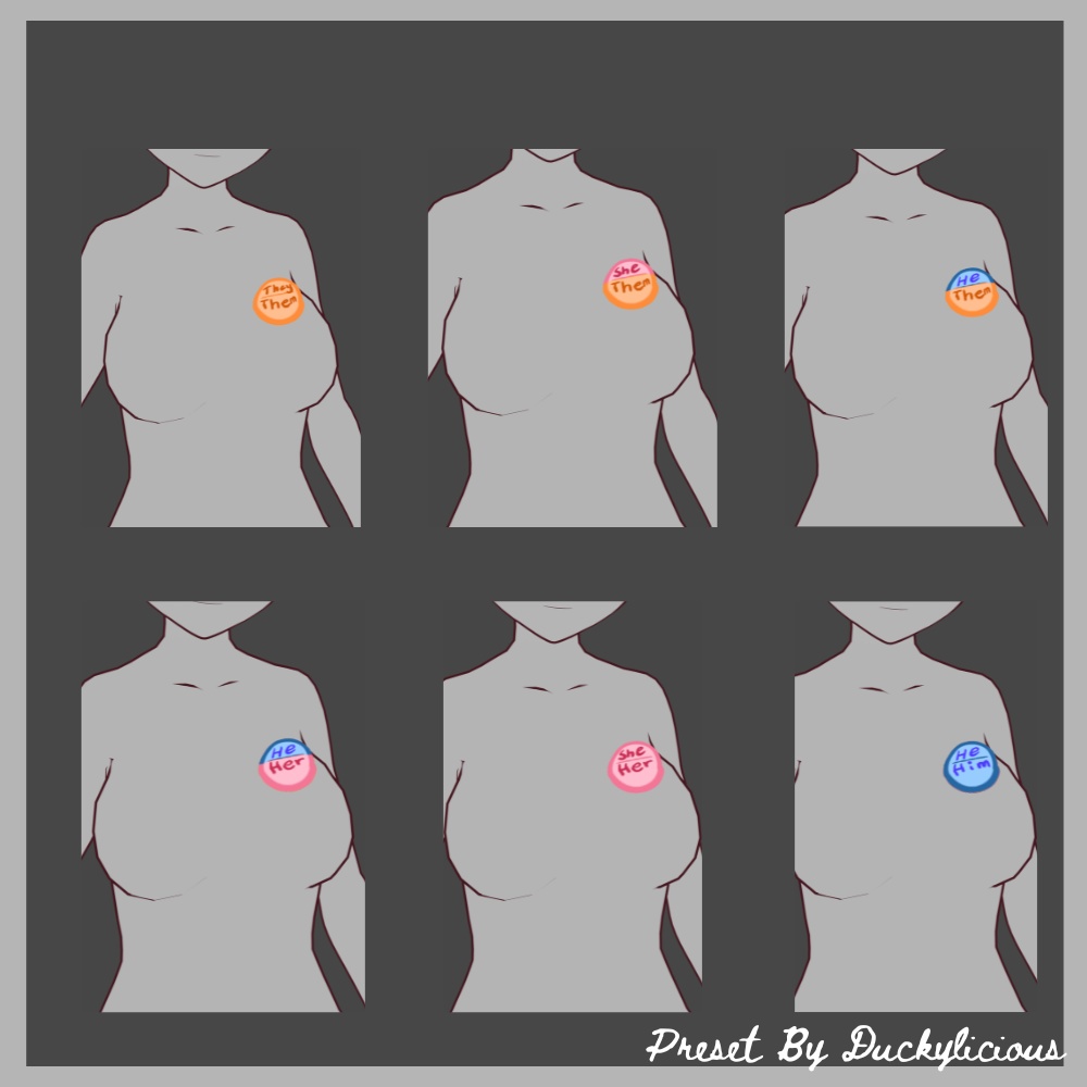 Vroid - Pronoun Shirt Pins, Mini Shirt texture