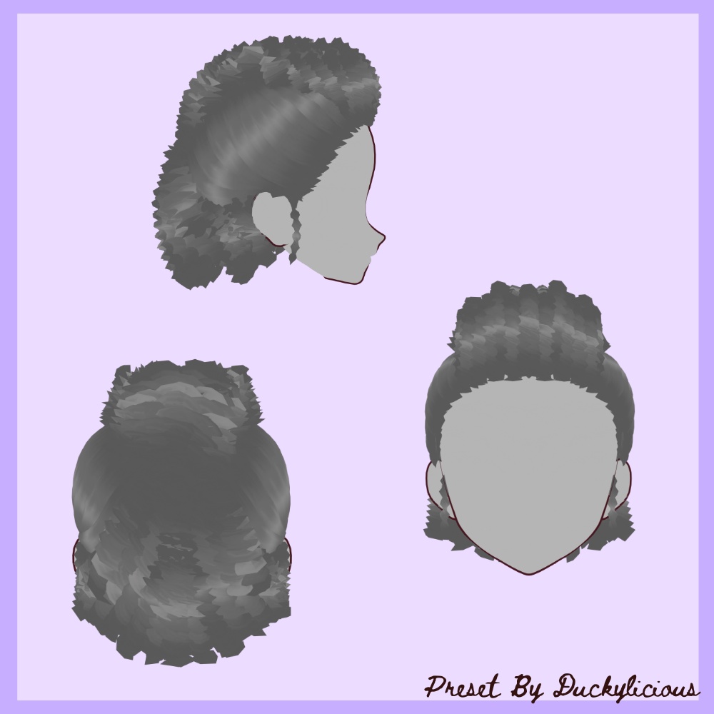 Vroid Hair Preset - Curly Mohawk/Mullet style