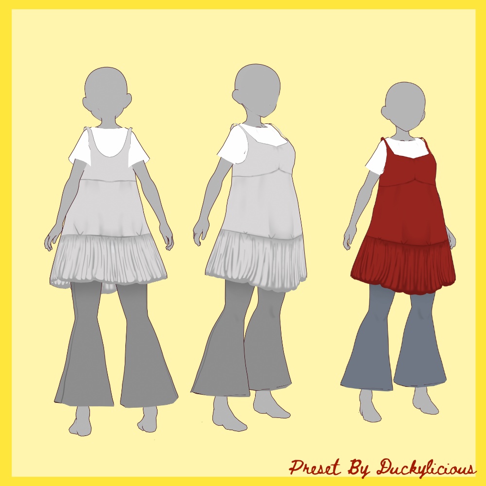 Vroid - cute playful outfit recolorable