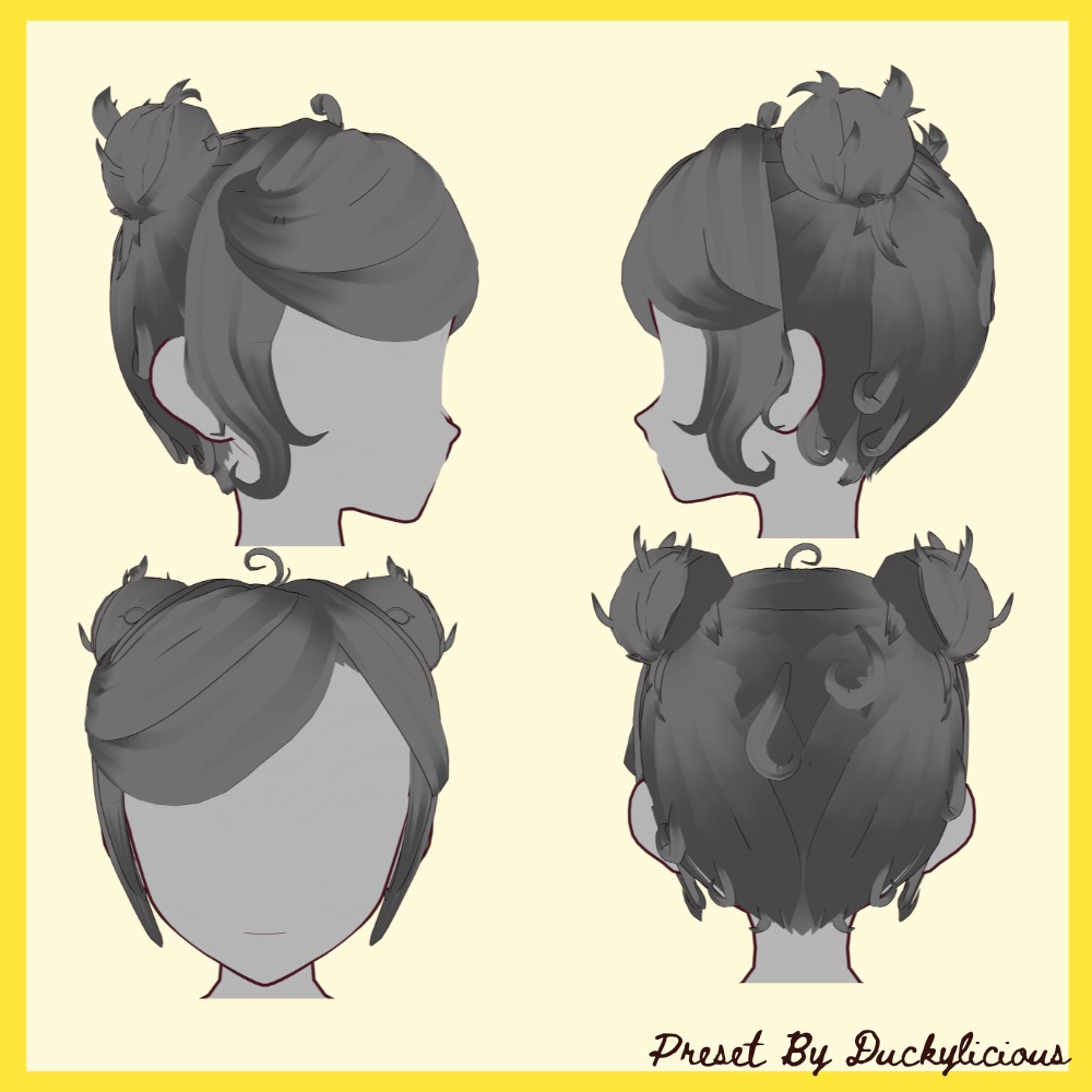 Vroid - Curly Messy Double Buns