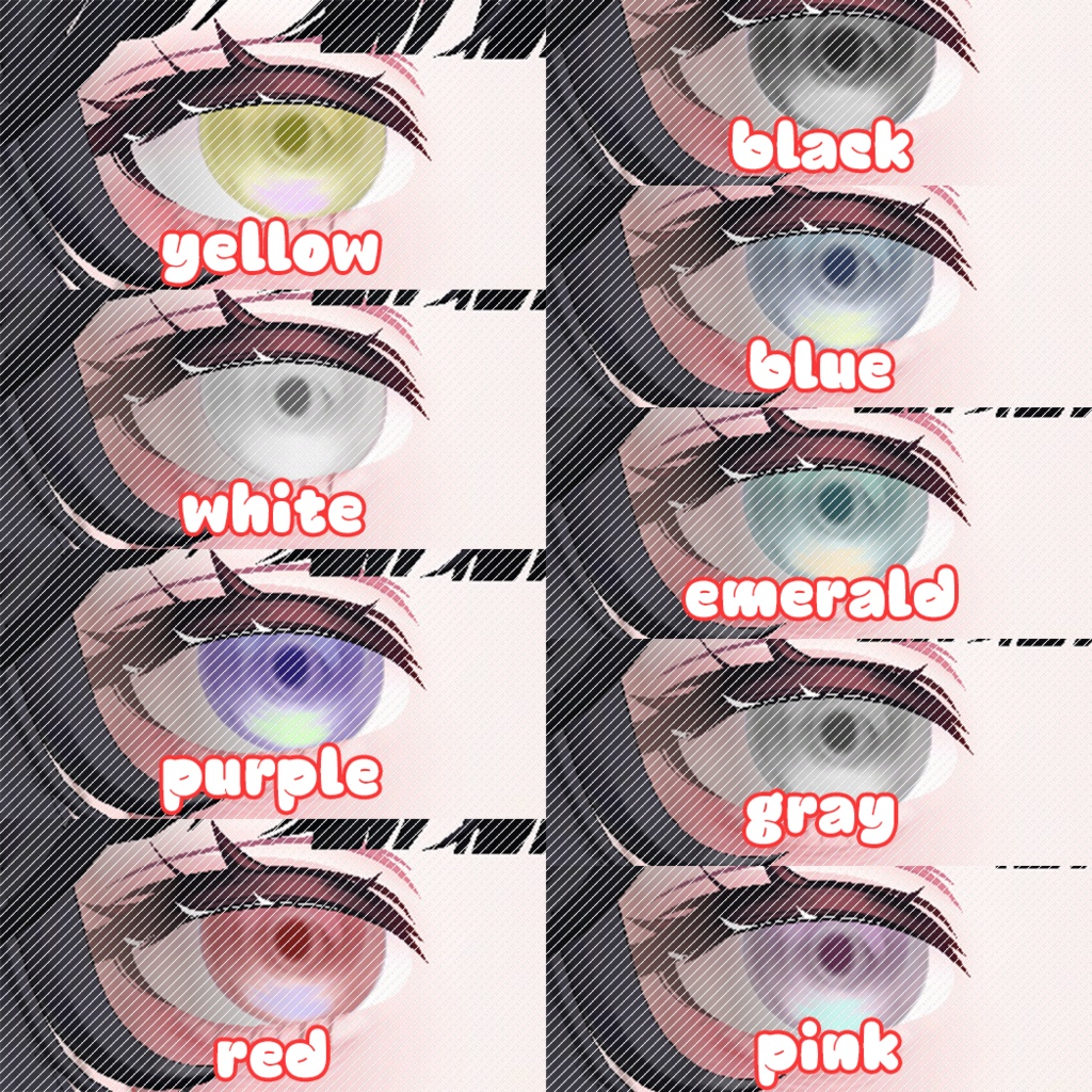 【愛莉(Airi)専用】 Dark Cherry Makeup + Eye Texture (9colors)