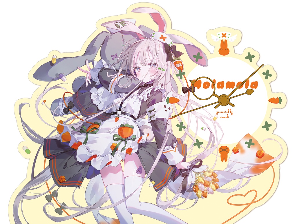 うさナースアクリルクロック