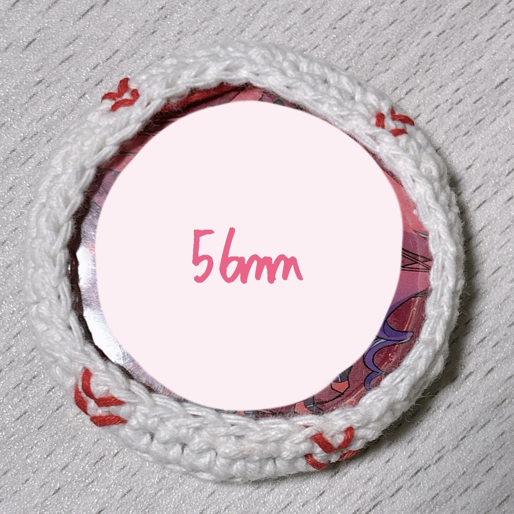 缶バのおようふく-野球ボール-Φ56mm,57mm,58mm