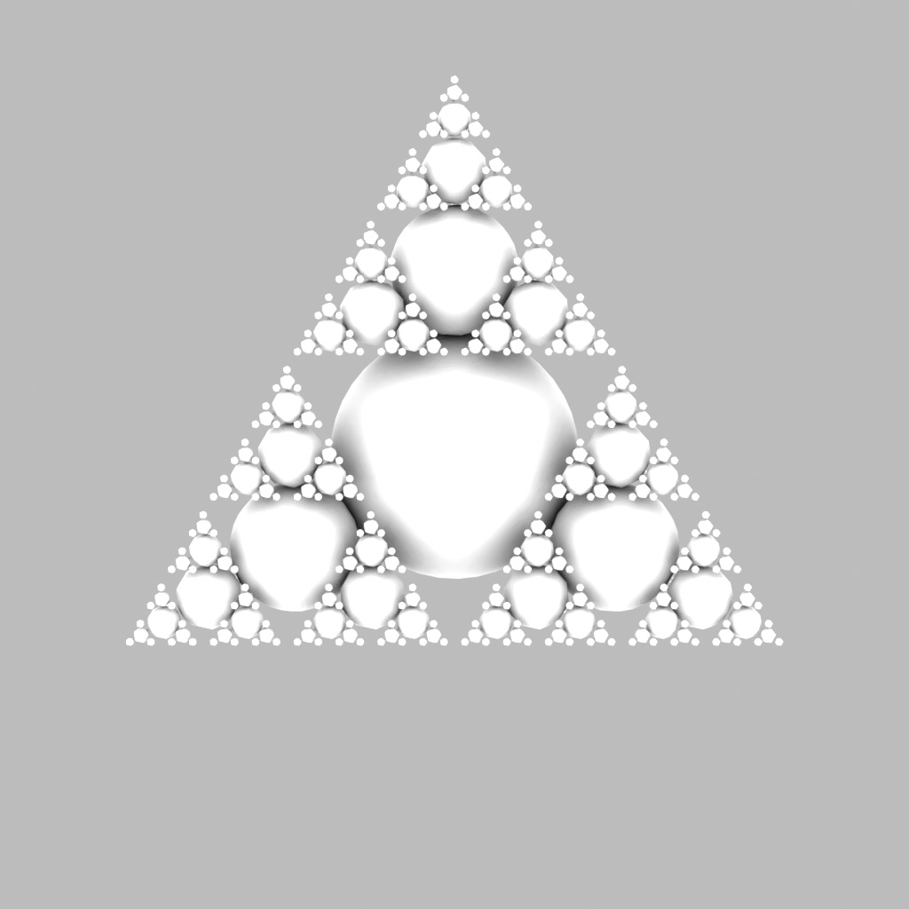 正四面体の内接球からなるフラクタル