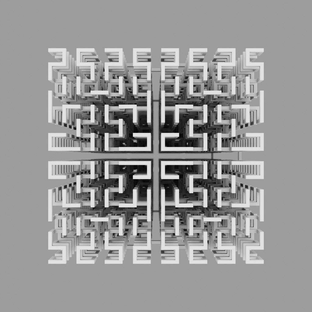 三次元ヒルベルト曲線(細)