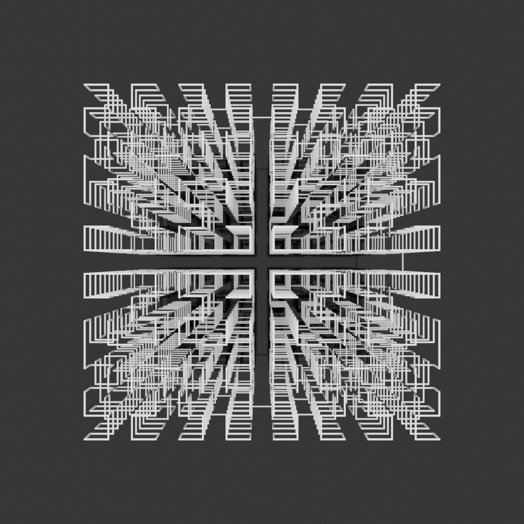 三次元ヒルベルト曲線(極細)