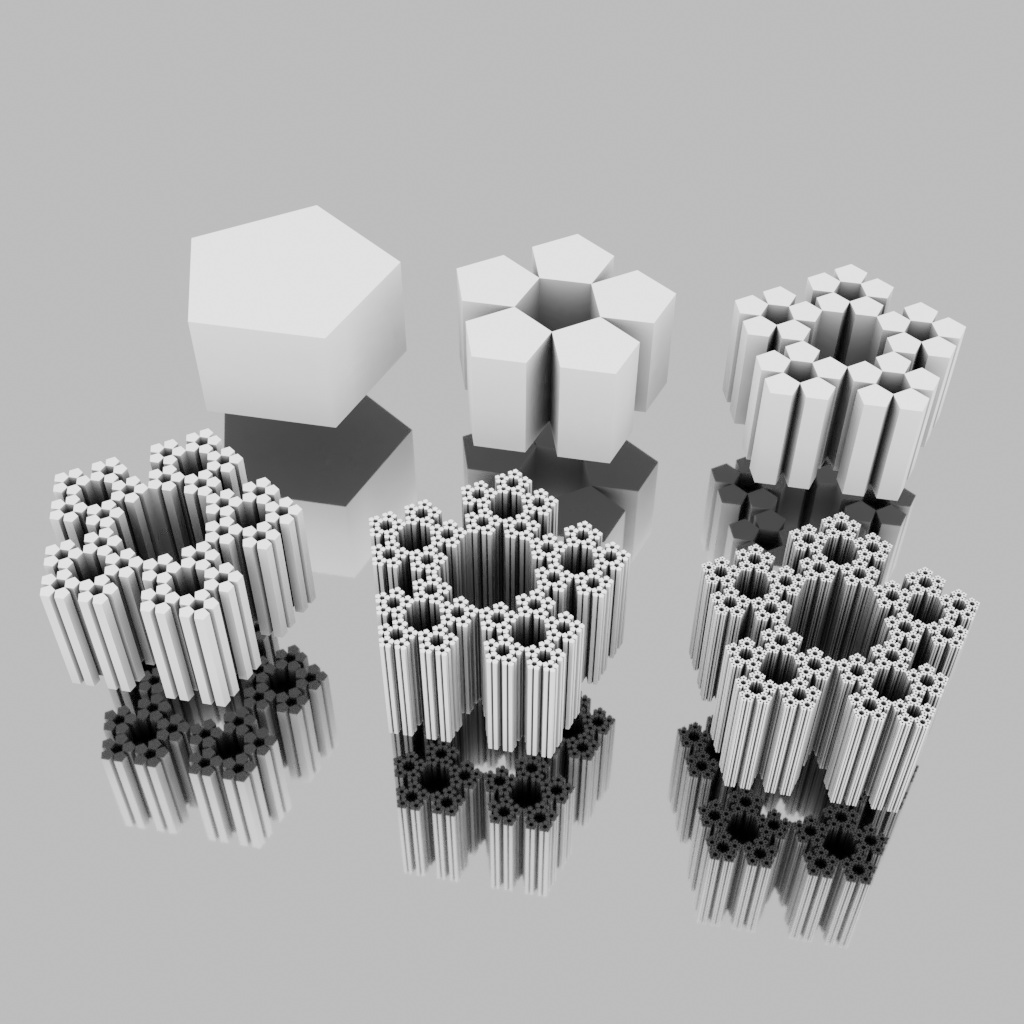 正五角柱のフラクタル