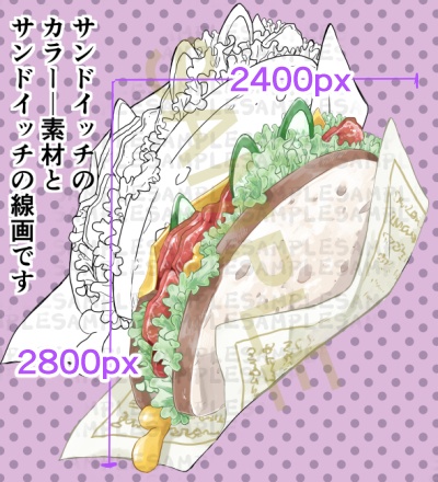 【商用改変可】軽食・ジャンクフード詰め合わせ【イラスト素材】