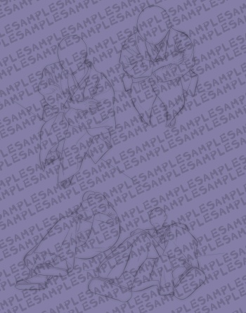 【商用改変可】着物線画集【ベクター】