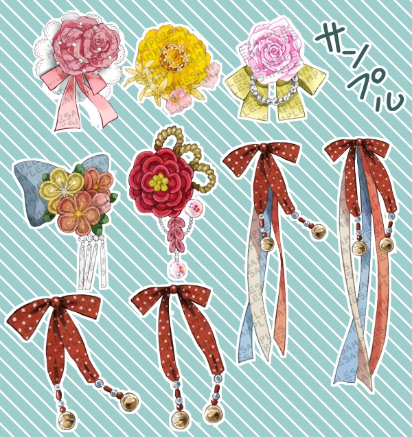 【商用改変可】髪飾り素材集1~3【画像素材】
