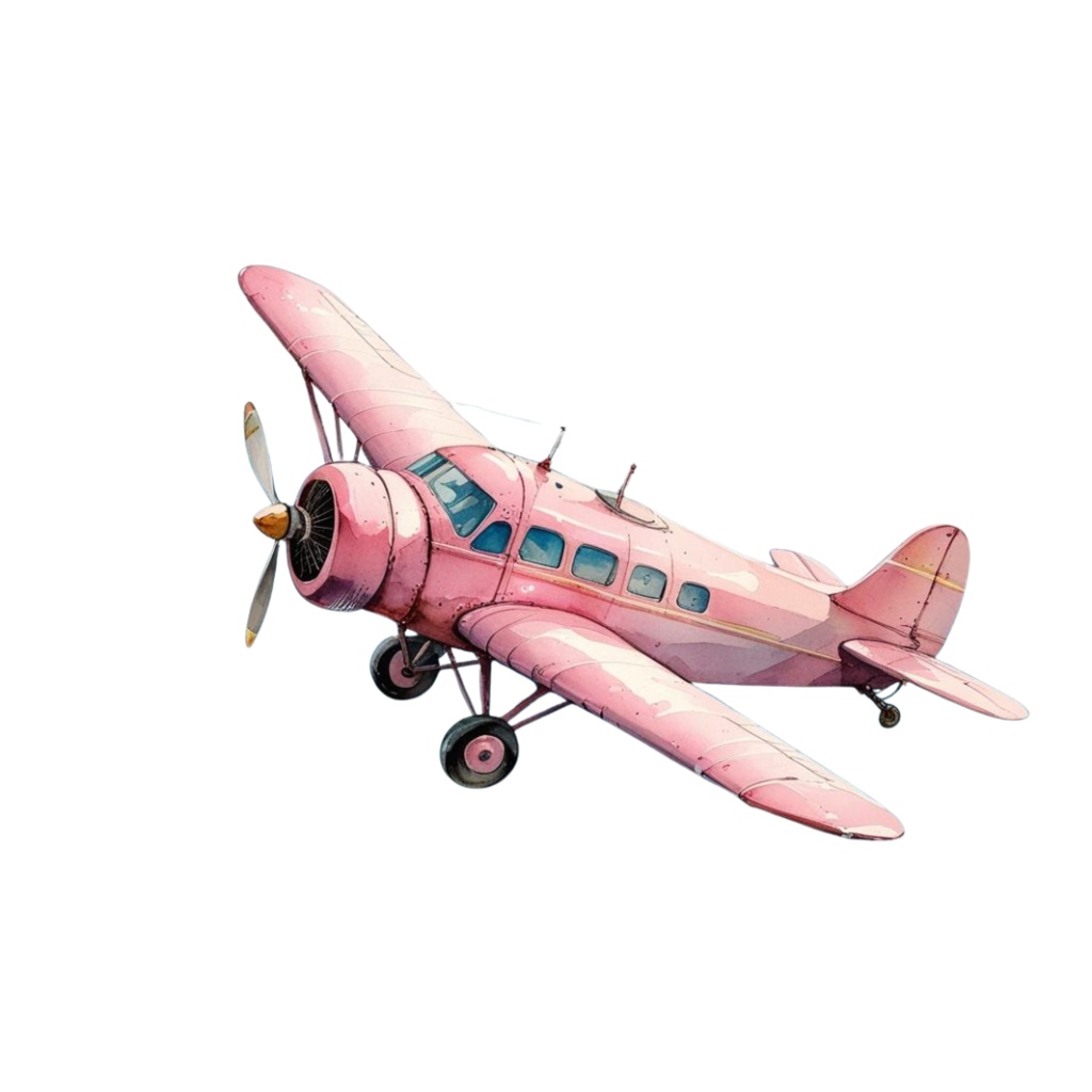 水彩ピンクのアンティーククリップアート|デジタル手帳【旅行】