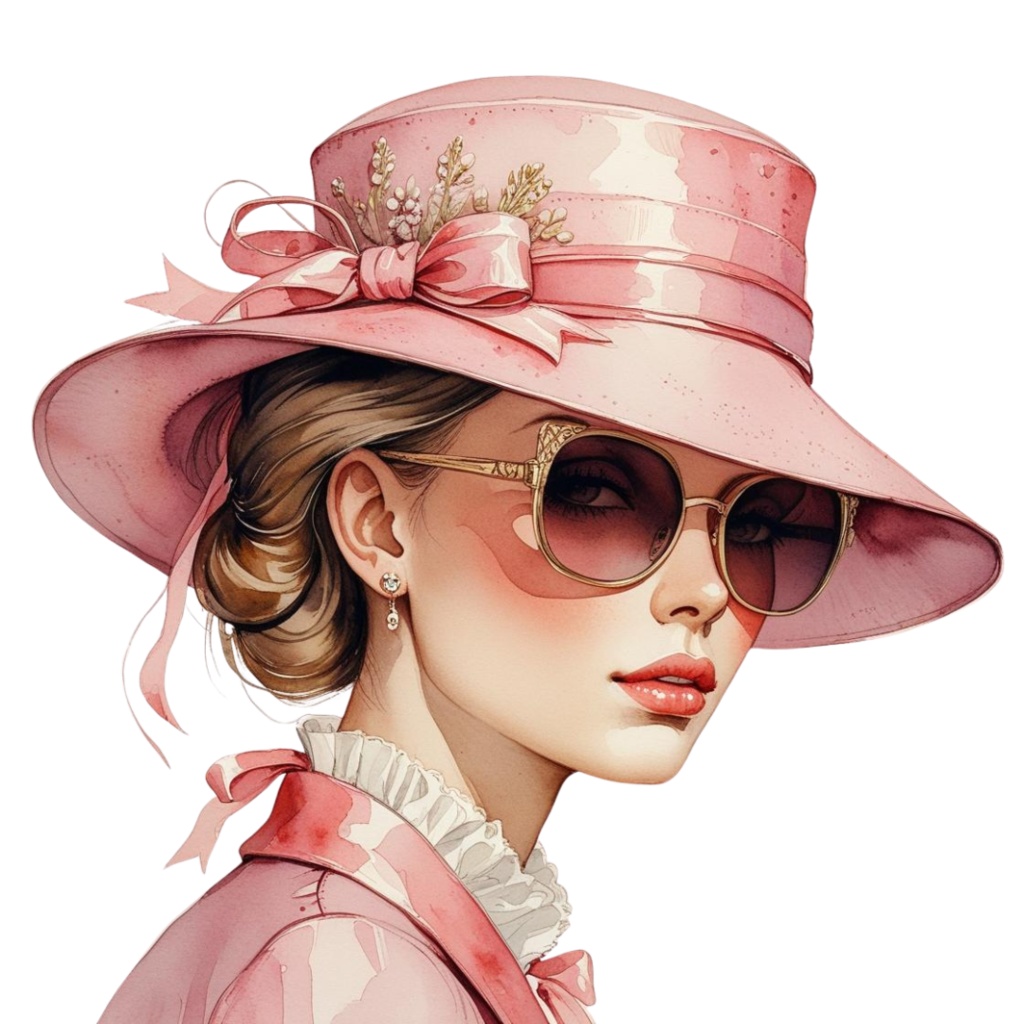 水彩ピンクのアンティーククリップアート|デジタル手帳【旅行】