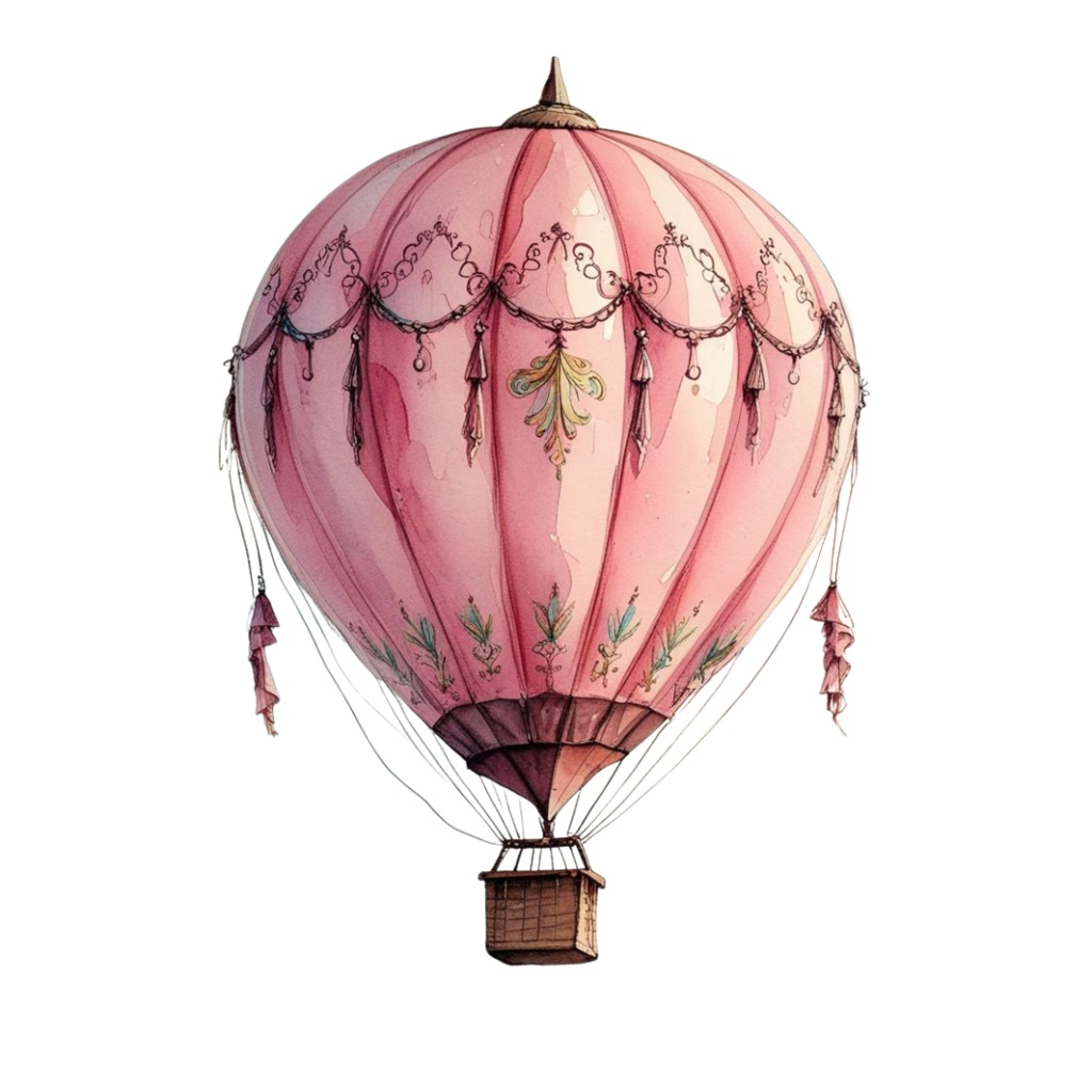 水彩ピンクのアンティーククリップアート|デジタル手帳【旅行】