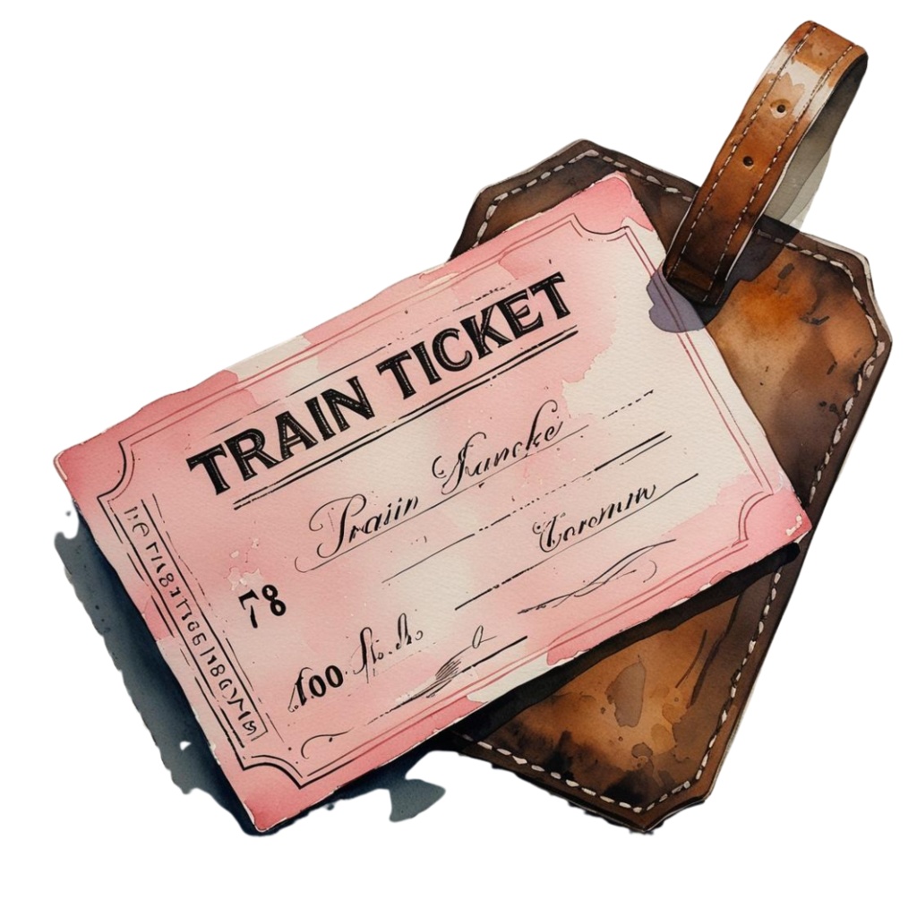 水彩ピンクのアンティーククリップアート|デジタル手帳【旅行】