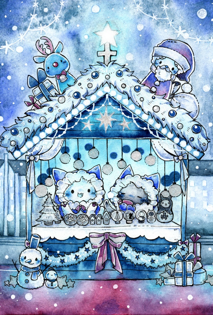 ポストカード「猫さんのクリスマス」シリーズ