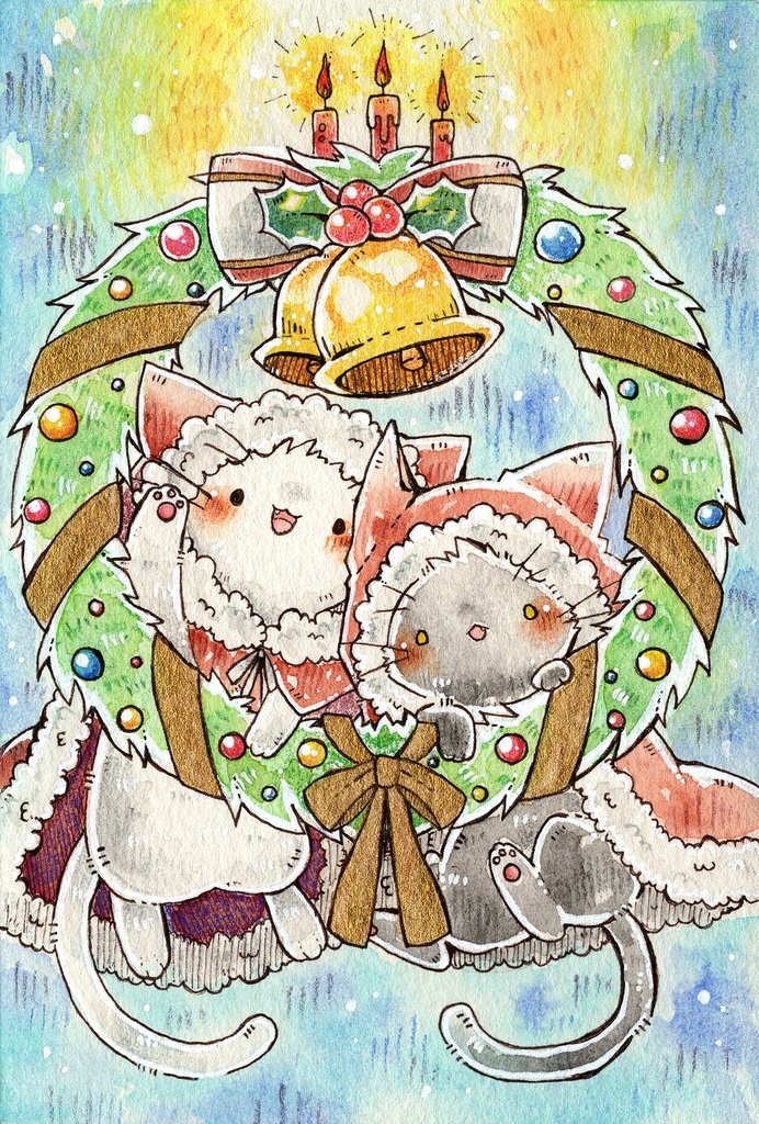ポストカード「猫さんのクリスマス」シリーズ