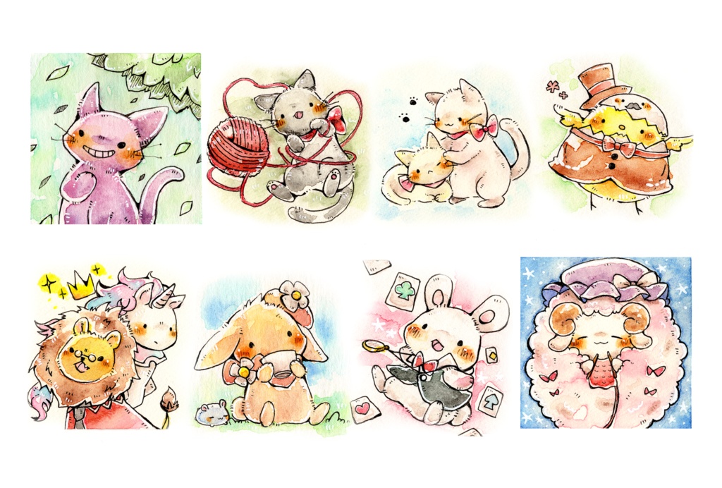 ポストカード「アリスシリーズの動物さん」