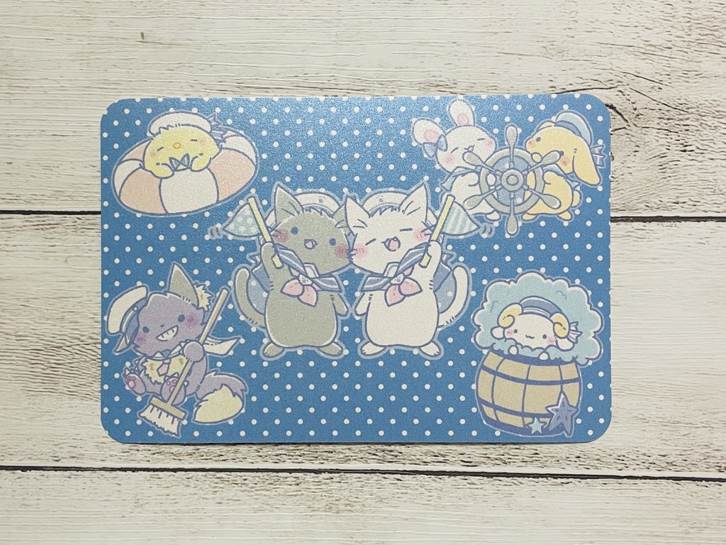 ポストカード⑬ マリンルックな動物さん 色鉛筆・CG