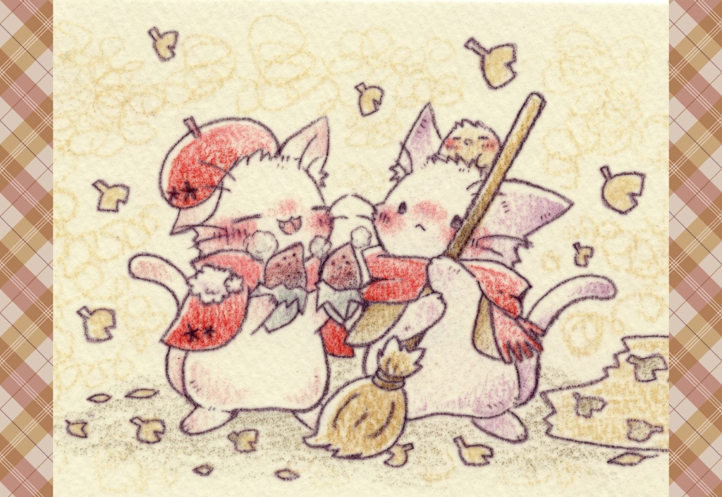 ポストカード「猫さんと秋」シリーズ