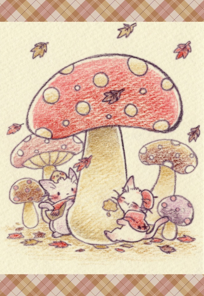 ポストカード「猫さんと秋」シリーズ