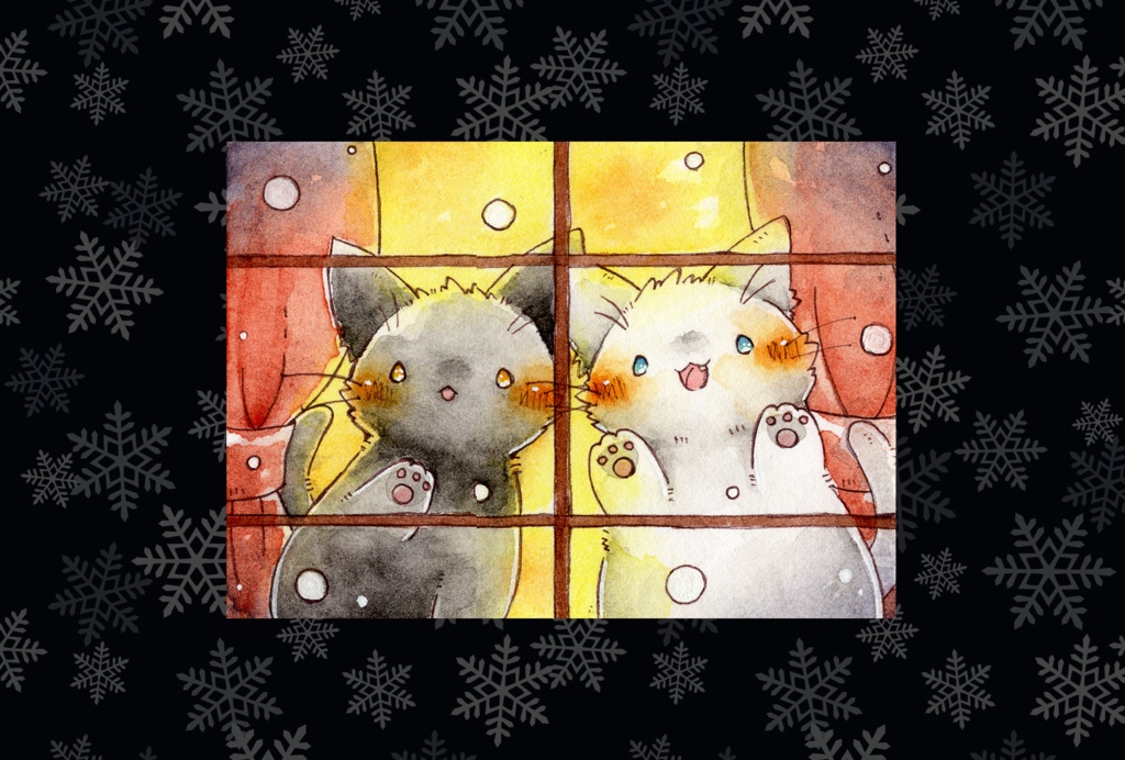 ポストカード 「冬の猫さん」シリーズ