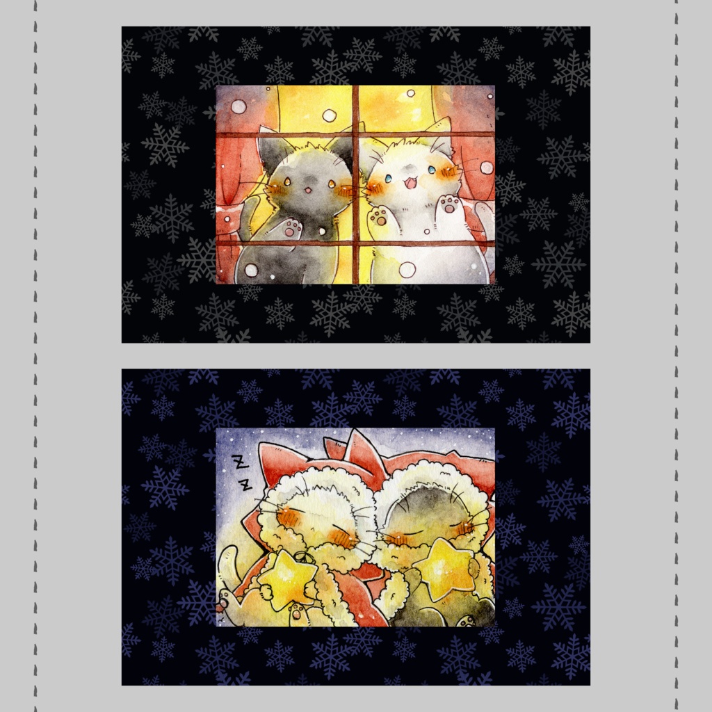 ポストカード 「冬の猫さん」シリーズ