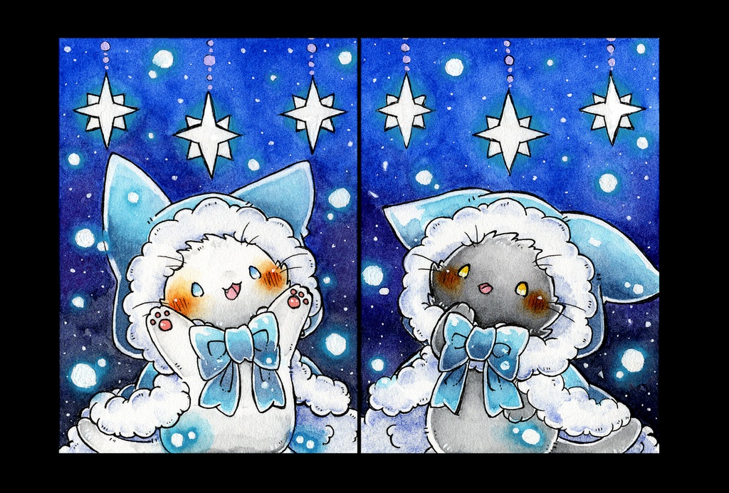 ポストカード「猫さんと灯」シリーズ