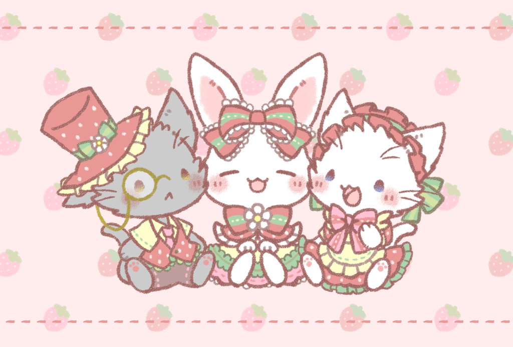 ポストカード 「兎のお嬢様と猫さんの執事&メイド」シリーズ