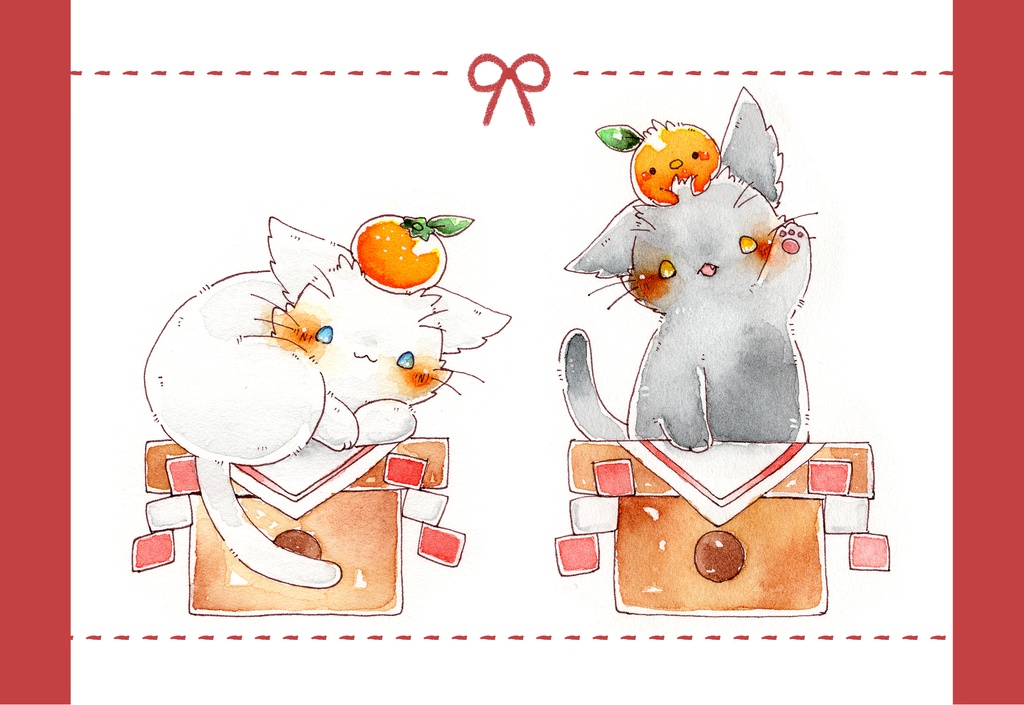 ポストカード「猫さんのお正月」シリーズ