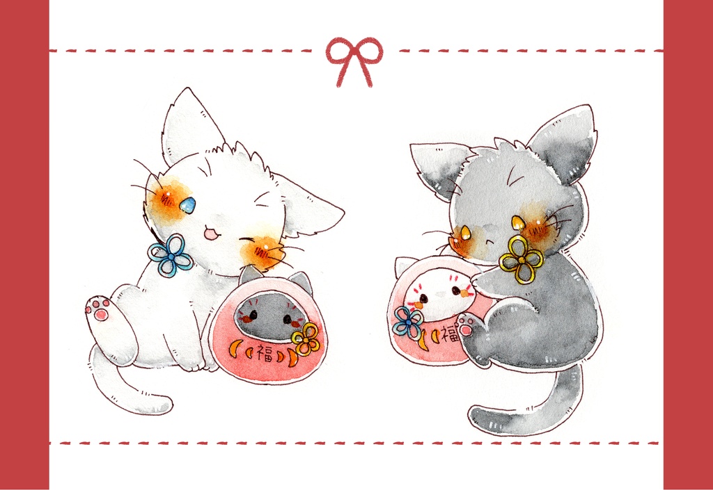 ポストカード「猫さんのお正月」シリーズ