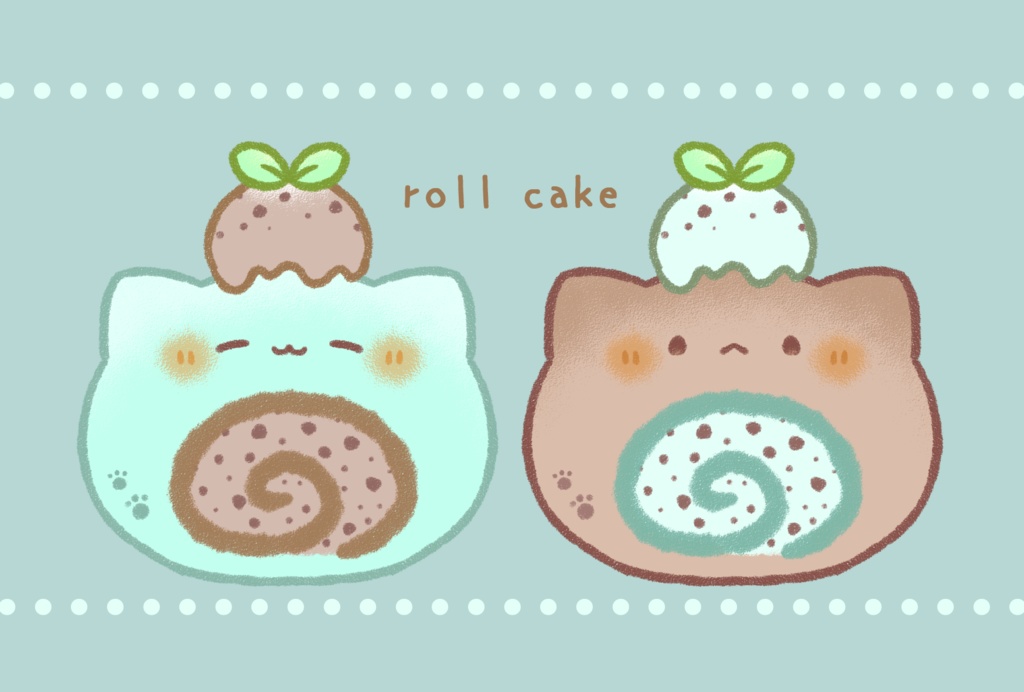 ポストカード「猫さんとチョコミント」シリーズ