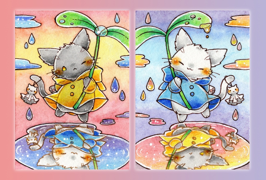 ポストカード「雨の日の猫さん」シリーズ