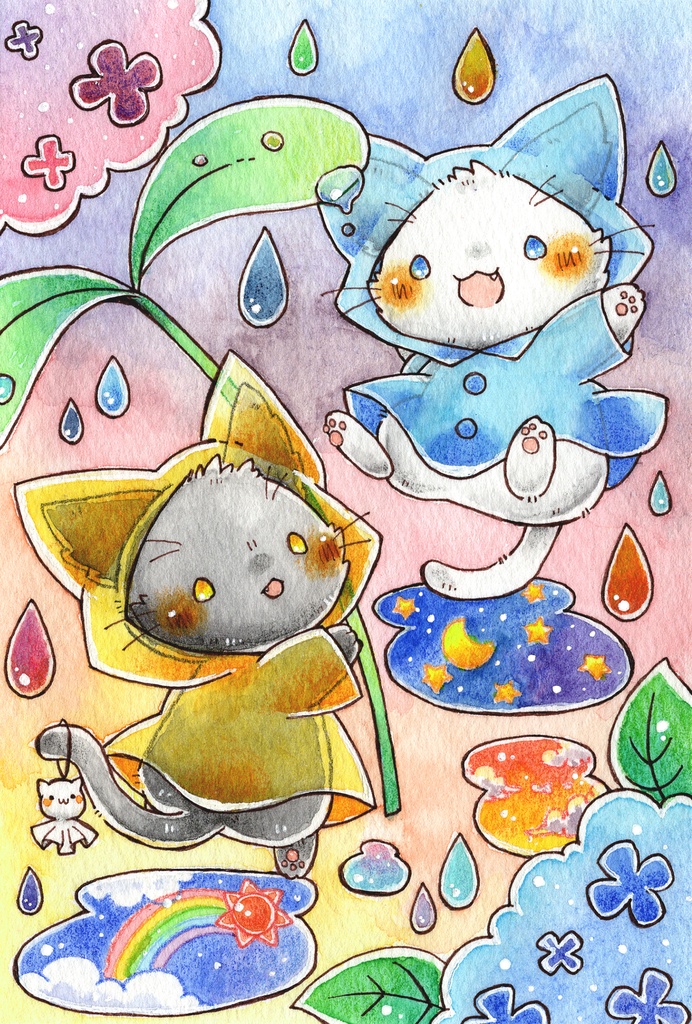 ポストカード「雨の日の猫さん」シリーズ