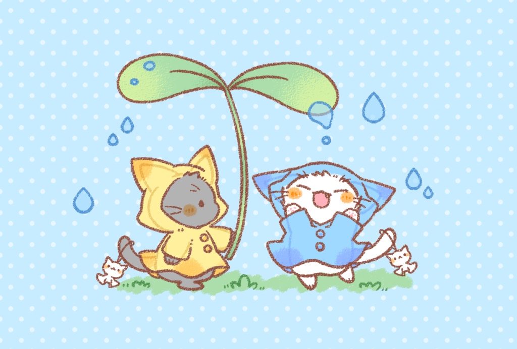 ポストカード「雨の日の猫さん」シリーズ