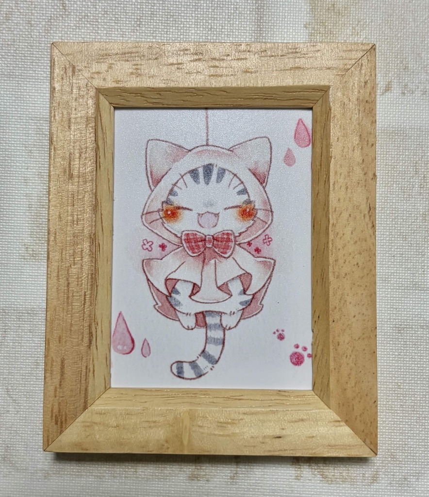 複製ミニ原画「てるてるねこさん」