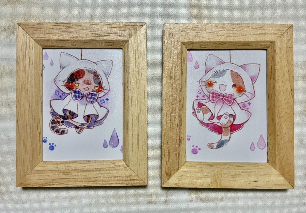 複製ミニ原画「てるてるねこさん」