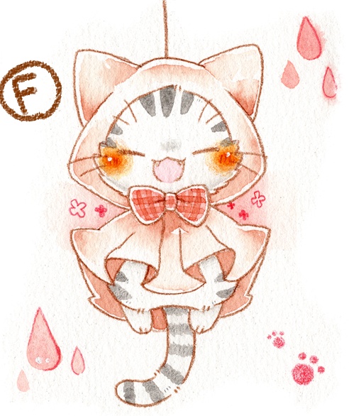 複製ミニ原画「てるてるねこさん」