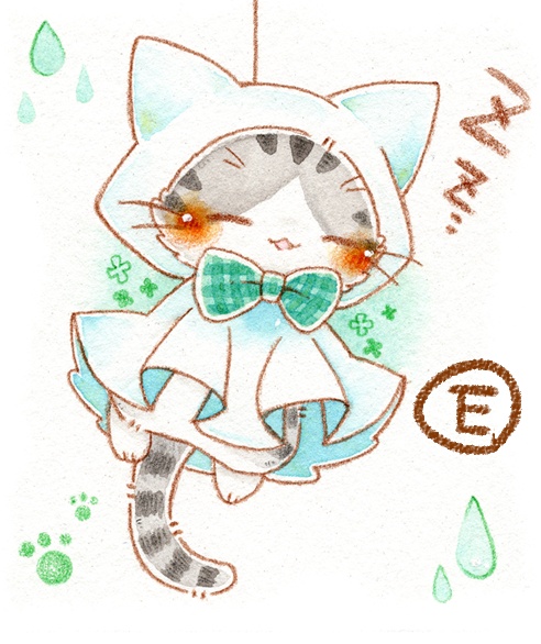 複製ミニ原画「てるてるねこさん」
