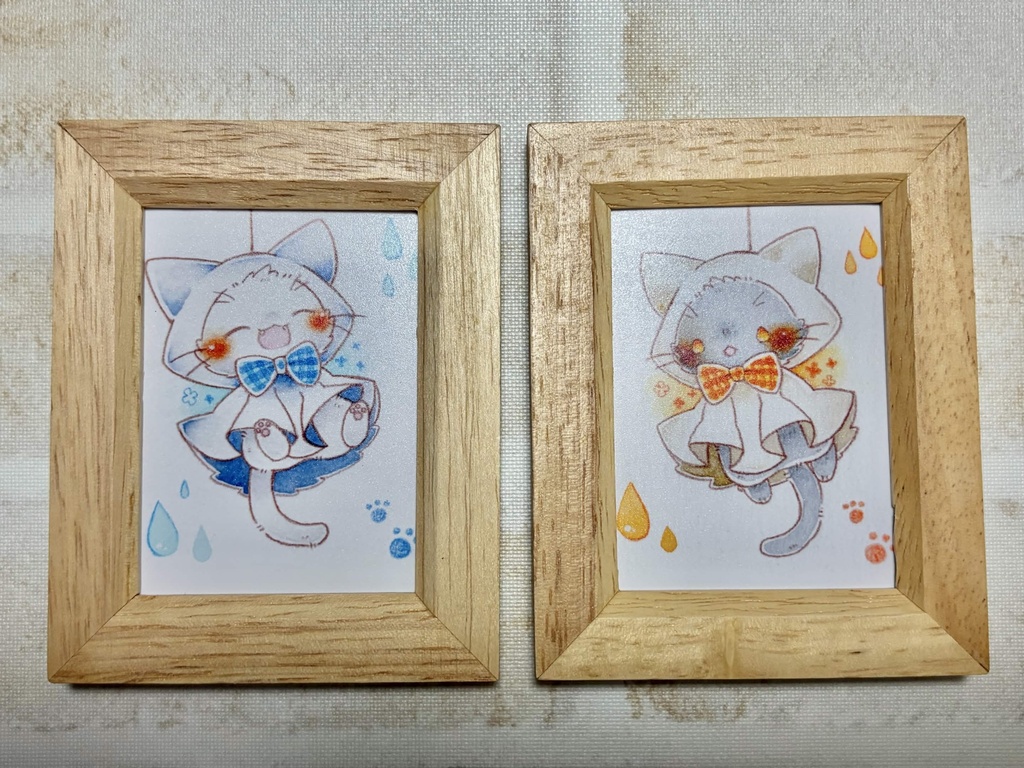 複製ミニ原画「てるてるねこさん」