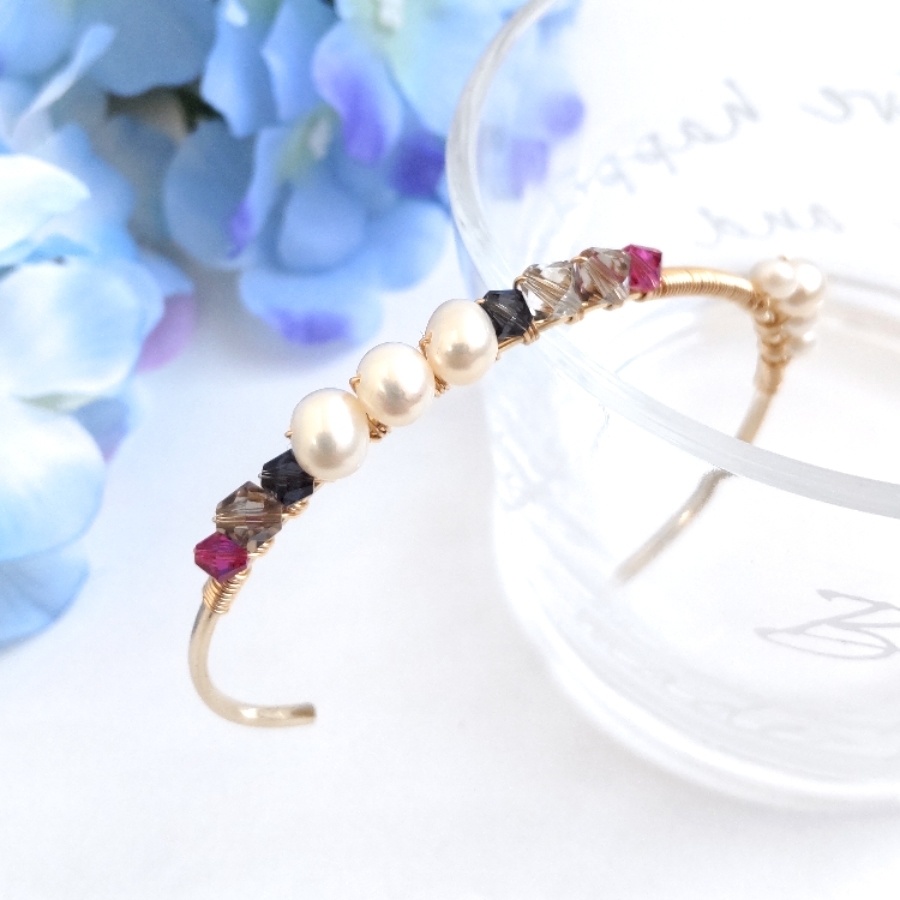 社長のバングル/真珠とスワロ