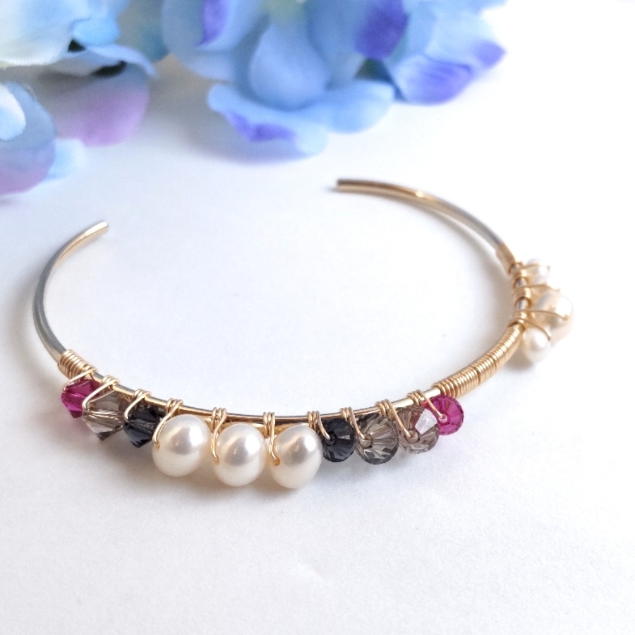 社長のバングル/真珠とスワロ