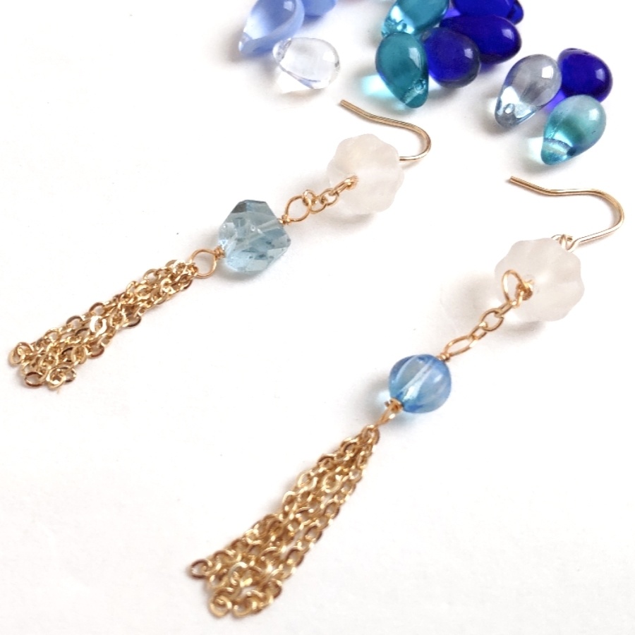 元石油王のアクアマリンピアス/イヤリング