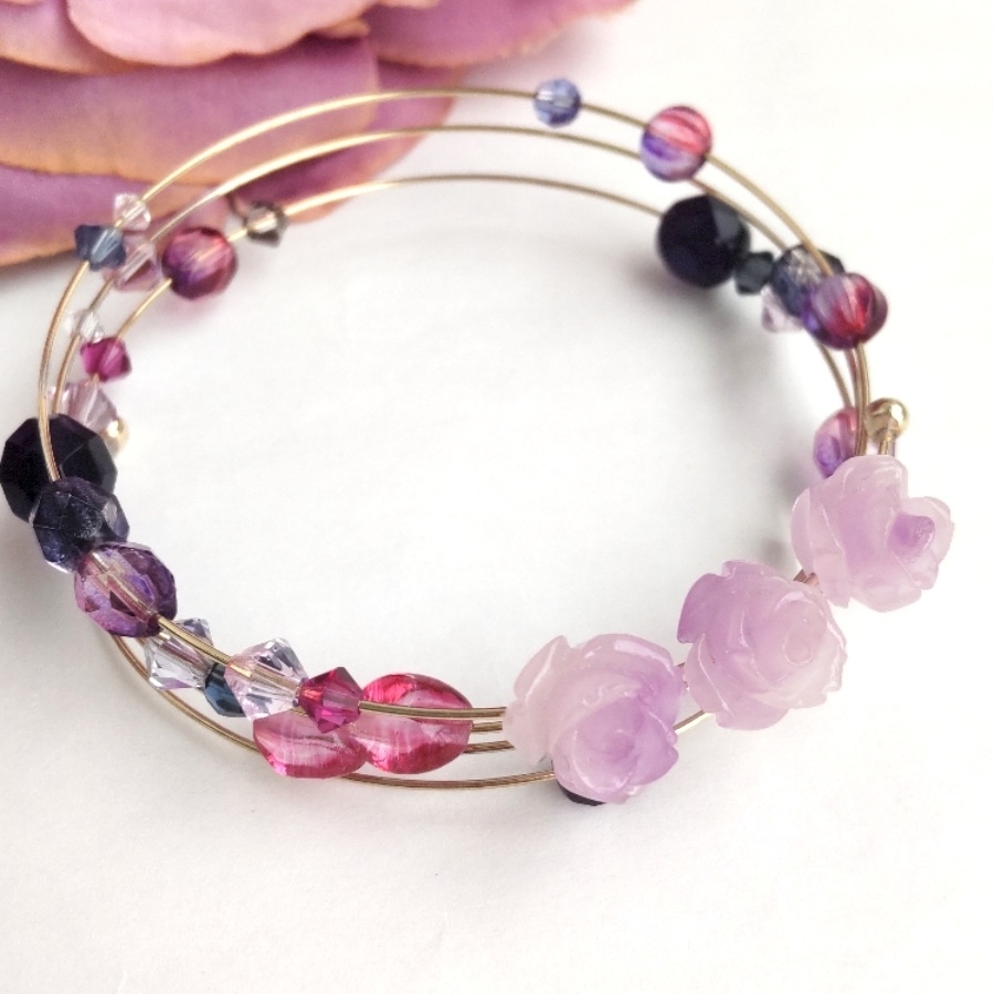 Crossするバングルブレスレット 薔薇　非公式白雪巴イメージアクセサリー