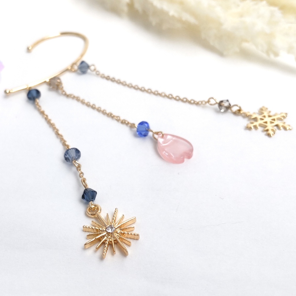 桜の国のイヤーフック/雪間の晴　非公式甲斐田晴イメージアクセサリー