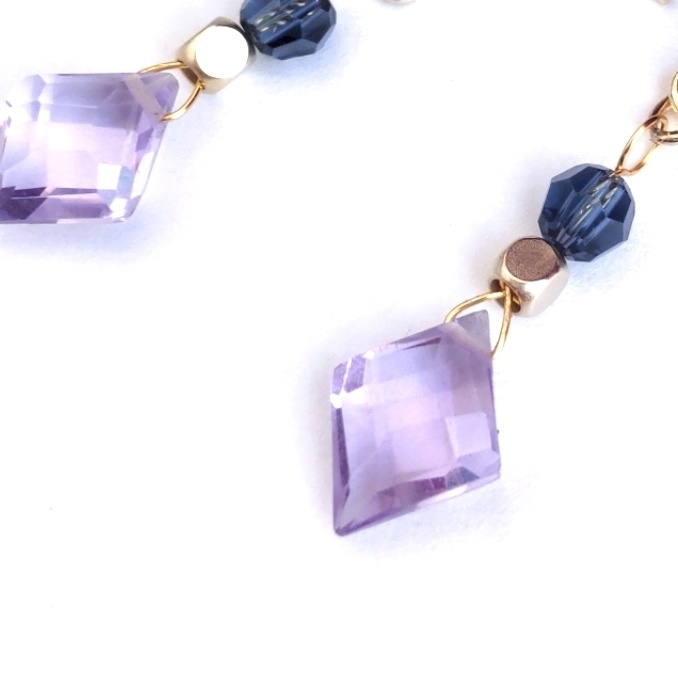 元石油王のアメジストピアス/イヤリング 非公式イブラヒムイメージアクセサリー