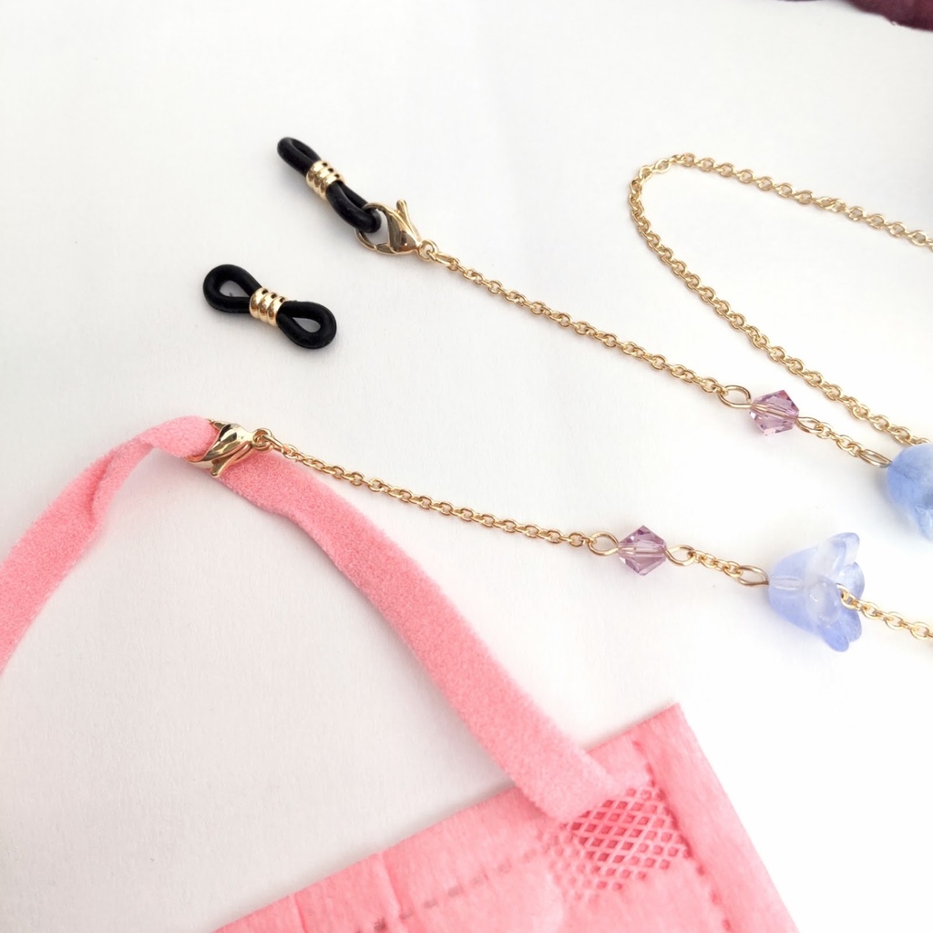 Crossする眼鏡&マスクチェーンBlue 非公式白雪巴イメージアクセサリー