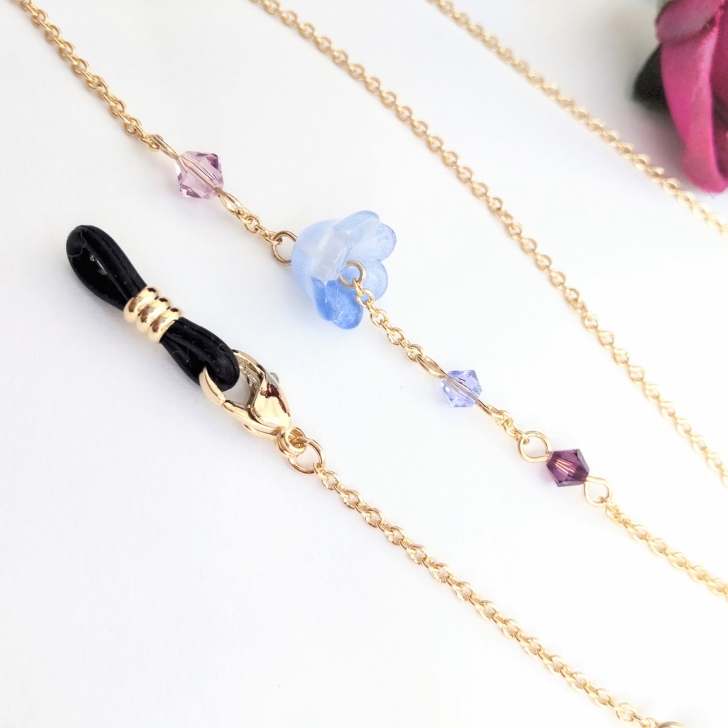 Crossする眼鏡&マスクチェーンBlue 非公式白雪巴イメージアクセサリー