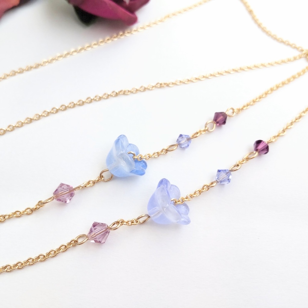 Crossする眼鏡&マスクチェーンBlue 非公式白雪巴イメージアクセサリー