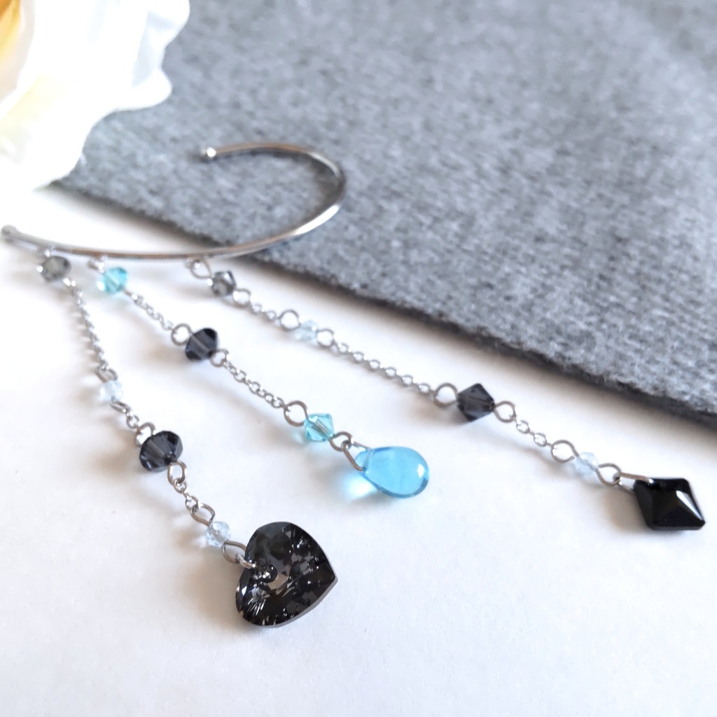 かなえトパーズイヤーフック（ハート＆ダイヤ） 非公式叶イメージアクセサリー