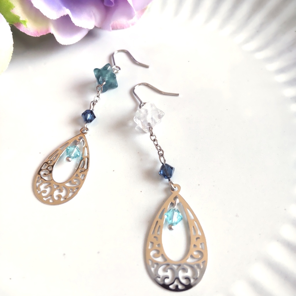 hacker:フローライトのピアス/イヤリング 非公式黛灰イメージアクセサリー